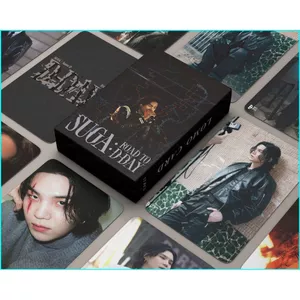HT2 55 Cái / bộ BTS SUGA Road To D-Day Lomo thẻ Agust D bưu thiếp bộ sưu tập ảnh TH2