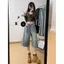 Quần short crop Denim cỡ lớn mùa hè dáng rộng mỏng hơn màu nhạt