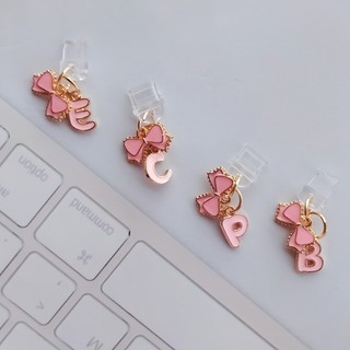 Điện Thoại Di Động Chống Bụi Cắm Tự Làm Hồng Nơ Chữ Cái Tiếng Anh A-Z Mặt Dây Chuyền Trang Trí Điện Thoại Di Động