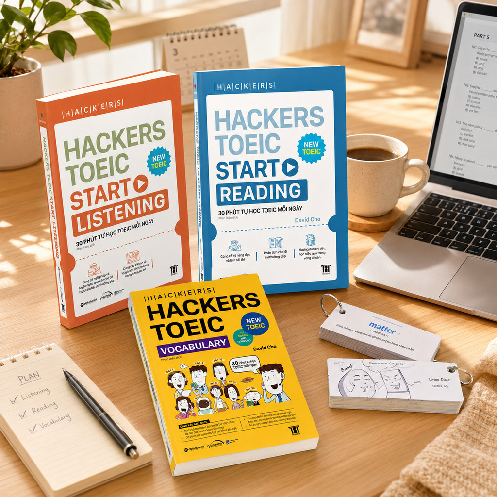 Sách lẻ/combo - Hackers Toeic Start Listening + Reading + Vocabulary - MỤC TIÊU 400+ (Gamma Books)