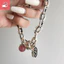 Đồng Hồ Nữ Mặt Dây Chuyền Tròn Thép Không Gỉ 925 Và Đá Pha Lê Hình Dâu Tây - Cá Tính & Đa Năng