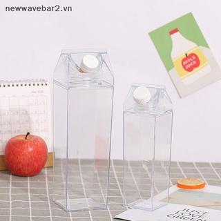 [Mới] Bình Nước Thùng Sữa 500 / 1000ML Sữa Vuông Cà Phê Nước ép Trà Bảo Quản Sữa Trong Suốt Cho Thể Thao Ngoài Trời, Cắm Trại Tập Gym.