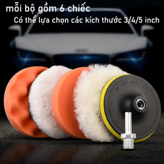 Bộ 6 Miếng Đánh Bóng Xe Hơi 3/4/5 Inch Chất Lượng Cao Bền Bỉ, Dụng Cụ Chăm Sóc Xe