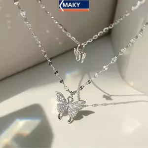 Trang Sức Bướm Two-Layer Sang Trọng Cho Nữ - Thiết Kế Tinh Tế Với Xương Đòn Và Dây Xích