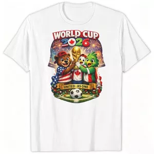 Áo thun bóng đá nam nữ phong cách World Cup 2026, 180g cotton cao cấp, cổ tròn
