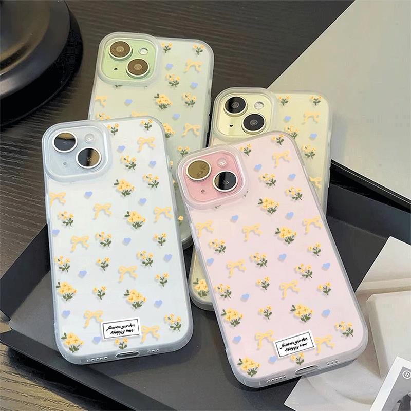 Hoa nơ vàng cho trường hợp iPhone 17pro iPhone 15/14/13pro Skin Scrub
