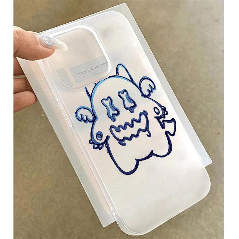 Blue Line Little Monster cho trường hợp iPhone 17pro iPhone 15/14/13pro Skin Scrub