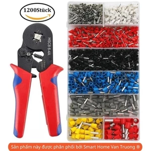 Kìm bấm cos vuông HSC8 6-4A tự điều chỉnh kèm 1200 đầu cos đủ loại cos ống tròn cos pin kìm