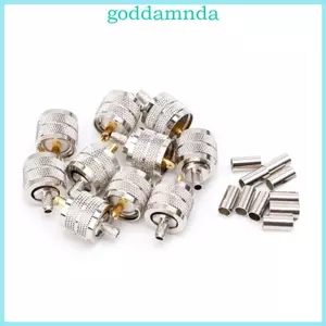 GODD 10 Chiếc UHF Nam PL259 Cắm Uốn RG58 142 LMR195 RG400 Vít Khớp Nối Kết Nối
