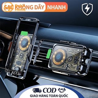 Giá Đỡ Điện Thoại Ô Tô Không Dây F18 15W Sạc Nhanh Tự Động Kẹp Lỗ Thông Khí Gắn Màn Hình Xoay