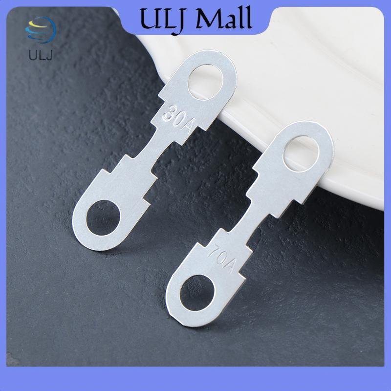 ULJ 10 Cái 30A-150A 32VDC Ô Tô Ô Tô Tấm Kẽm Phẳng Tấm Cầu Chì Nhỏ Cho Cầu Chì Ô Tô Lỗ Tròn Lắp Cầu Chì Phụ Kiện Ô Tô.