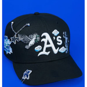 AA Chất lượng độc quyền mũ lưỡi trai 9Fifty đen Oakland Athletics "Thành Phố Trời", kèm biểu tượng trận đấu Battle of the Bay - Không bao gồm phụ kiện