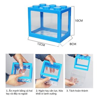 Bể Cá Mini Để Bàn Bể Cá ABS Nhựa Đèn LED Trang Trí Nhà Thú Cưng Hiển Thị Quà Tặng