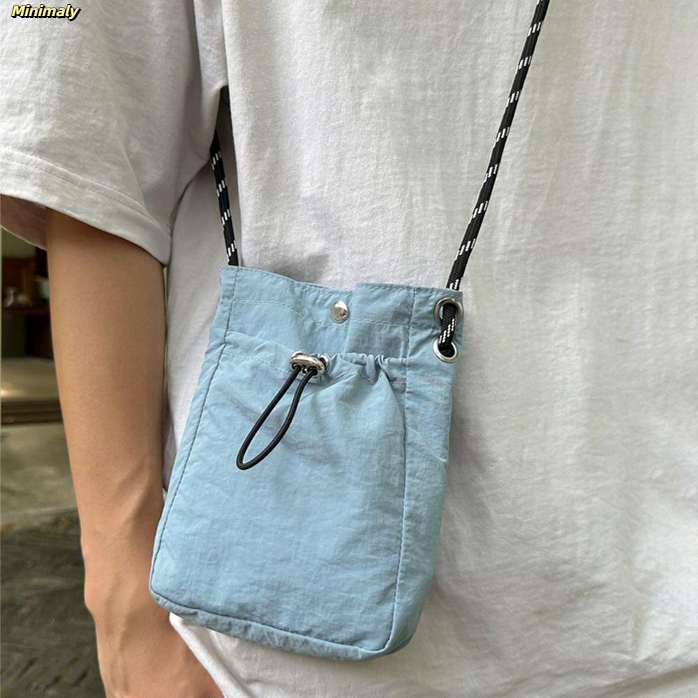[Vận chuyển nhanh] Túi đeo chéo đeo vai MINIMALY, Túi vải màu trơn, Túi tote phong cách tối giản nhẹ thời trang dành cho du lịch thể thao