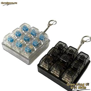 Móc khóa Fidget CORESSPACE, Bàn phím ngón tay giảm căng thẳng 3 / 4 / 9 phím, Nút chìa khóa Keycap thư giãn vượt qua thời gian Đồ chơi ghim thời gian dành cho người lớn