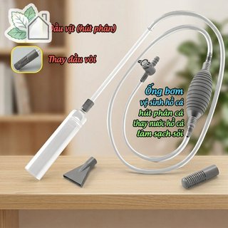 Bể Cá Sỏi Bụi Bơm Tay Nước Siphon Bể Cá Tẩy Chất Thải Van Lọc An Toàn