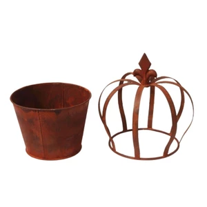Hộp đựng thực vật kim loại Yoo Antique Look Hình vương miện Dễ dàng làm sạch và bảo trì