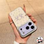 Ốp Điện Thoại Hoa Tím Thanh Lịch Cho Realme N65 N63 N61 N55 N53 Note 80 70 70T 60 60X 50 Q5 Q5i Q3 Q3i Q2 5G 4G Da PU Hoạt Hình Dễ Thương Thỏ 3D Vỏ Mềm