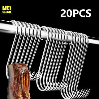 MeiShao 20 móc inox hình chữ S treo thịt, xúc xích, lạp xưởng BBQ tiện dụng