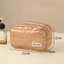 Túi đựng đồ trang điểm Quilted FAVORITEGOODS, Túi đựng mỹ phẩm dung tích lớn cầm tay, Túi đựng đồ giặt chống nước chống sốc đa chức năng dành cho nữ Cô gái