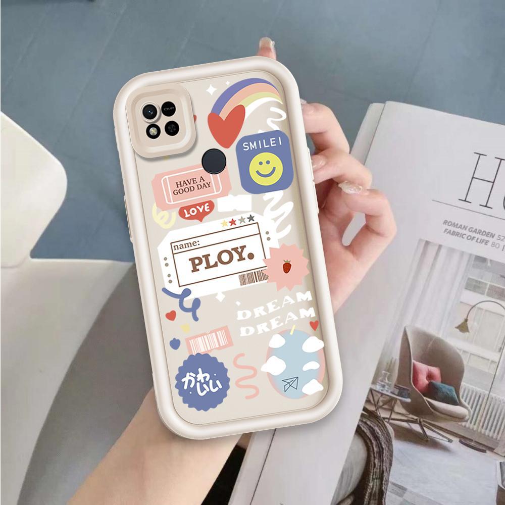 Ốp Lưng Cho Redmi 9C 10C 10A Hoạt Hình Silicon Điện Thoại Thông Minh Mềm Ốp Lưng TPU Nhãn Nụ Cười Hoa Thiên Thần Mắt Chống Sốc Ốp Lưng