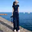 Bộ đồ dạo phố chiên theo phong cách Pure Desire Nữ phiên bản Hàn Quốc Slim-fit Top Light Bộ đồ chống va chạm trưởng thành Niche Phong cách mới Hot