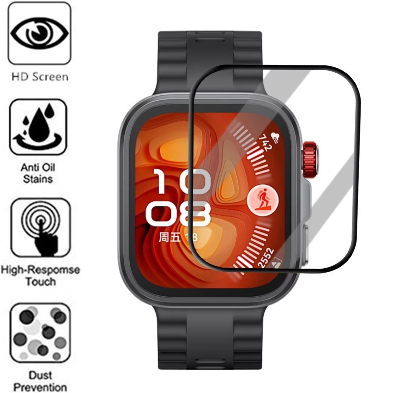 1-3 Chiếc Bảo Vệ Màn Hình Cho Huawei Watch Fit 5 4 3 Pro HD Trong Suốt Kính Cường Lực Cho Huawei Watch Fit 4Pro 5Pro 3 4 5 Cong Đen Cạnh Kính Phim