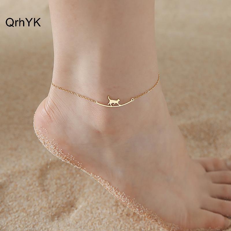Nhà Máy Thời Trang Đáng Yêu Hợp Thời Trang Thép Không Gỉ Dễ Thương Vòng Chân Mèo Vòng Chân Động Vật Mặt Dây Chuyền Vòng Chân Cho Nữ Bé Gái Trang Sức Thời Trang Quà Tặng Sinh Nhật QrhYK