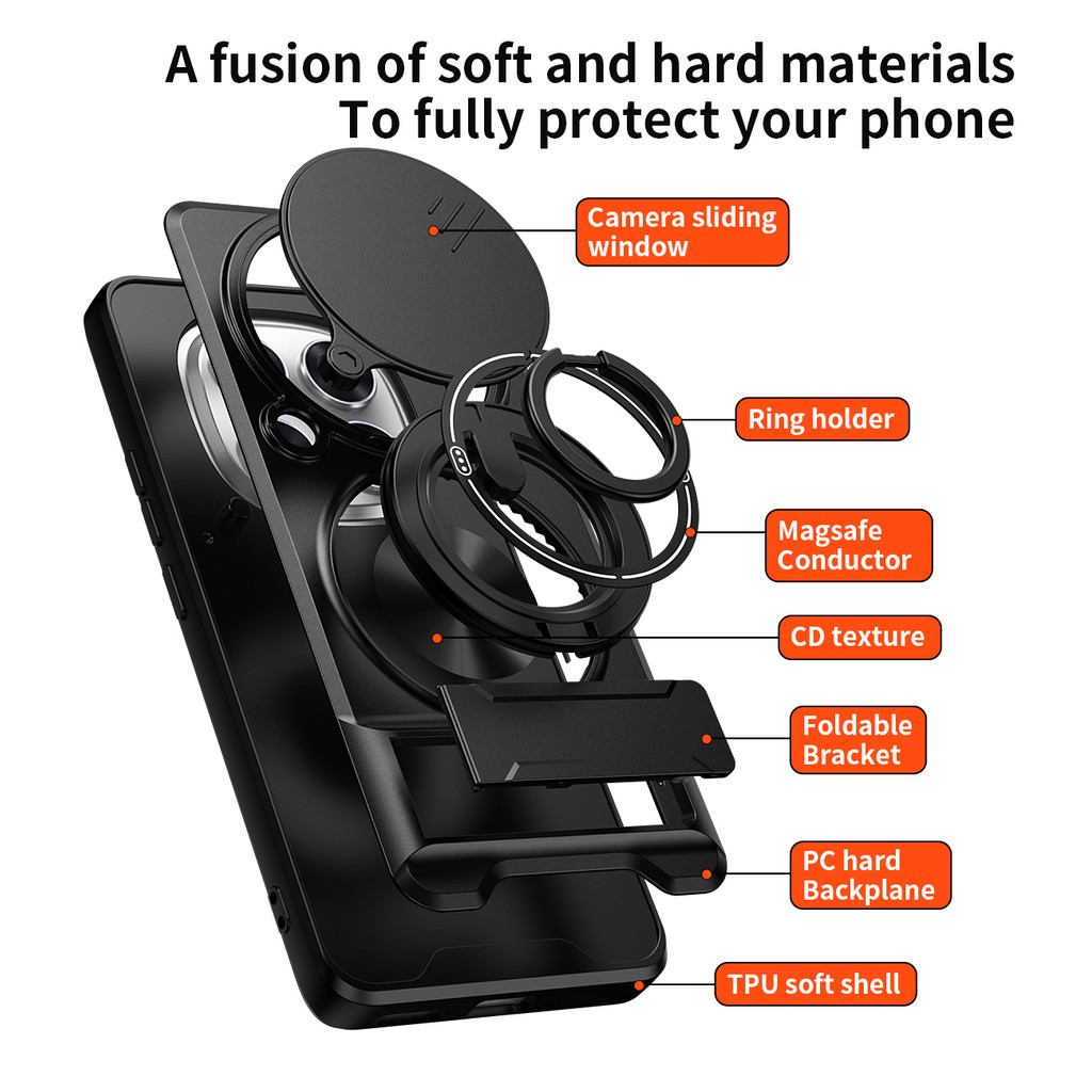 Ốp Điện Thoại Đa Năng Sang Trọng Thích Hợp Cho Redmi Note 14 Pro 15 12 13 4G 5G Dây 360°Giá đỡ vòng có vỏ máy ảnh Vỏ bảo vệ toàn diện chống sốc