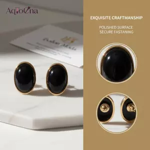 AqToCna Bold Ellipse Hình Học Nhựa Bông Tai Dành Cho Nữ 1 Đôi Retro Cá Tính Nhẹ Trang Sức Cho Cuối Tuần Hoặc Làm Việc AqToCna