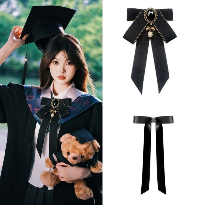 Nơ áo Kiểu Học đường đen, Kẹp áo Cho đồng Phục, áo Sơ Mi, Phụ Kiện Chụp ảnh Tốt Nghiệp