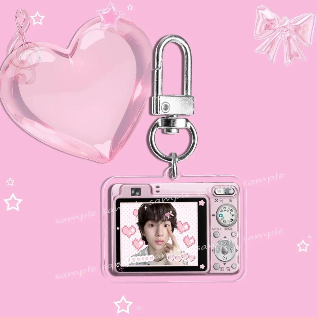 Móc khóa K‑pop Cortis Keonho, hình máy ảnh dễ thương phong cách kawaii, chất liệu acrylic, SEONGHYEON JUHOON JAM