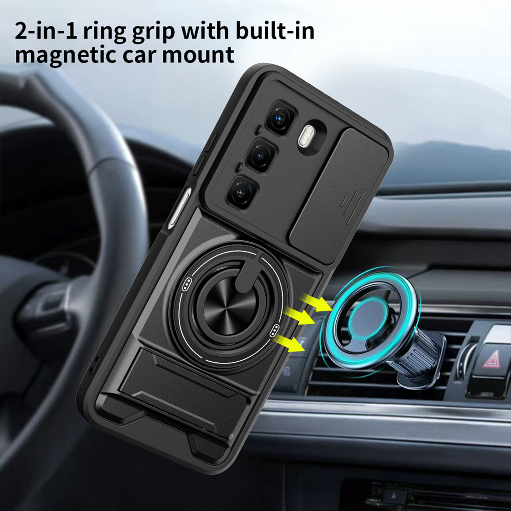 Ốp Điện Thoại Đa Năng Sang Trọng Thích Hợp Cho Infinix Hot 50 Pro + 4G 60 70 40 5G Dây 360°Giá đỡ vòng có vỏ máy ảnh Vỏ bảo vệ toàn diện chống sốc