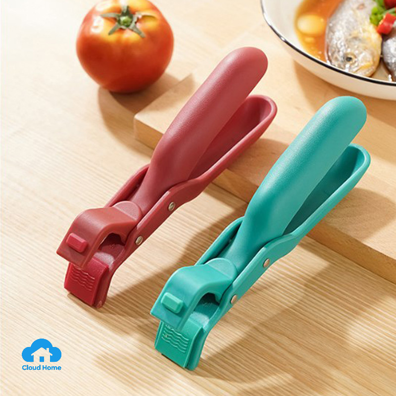 Kẹp khay hấp nhà bếp bằng nhựa chống trượt, chống bỏng, kẹp bát đĩa gia dụng.