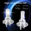 2X H7 Đèn Pha LED 6000K Siêu Trắng 110W 8000LM Bộ Đèn Pha Sương Mù Bóng Đèn Bộ Chùm Thấp Cao