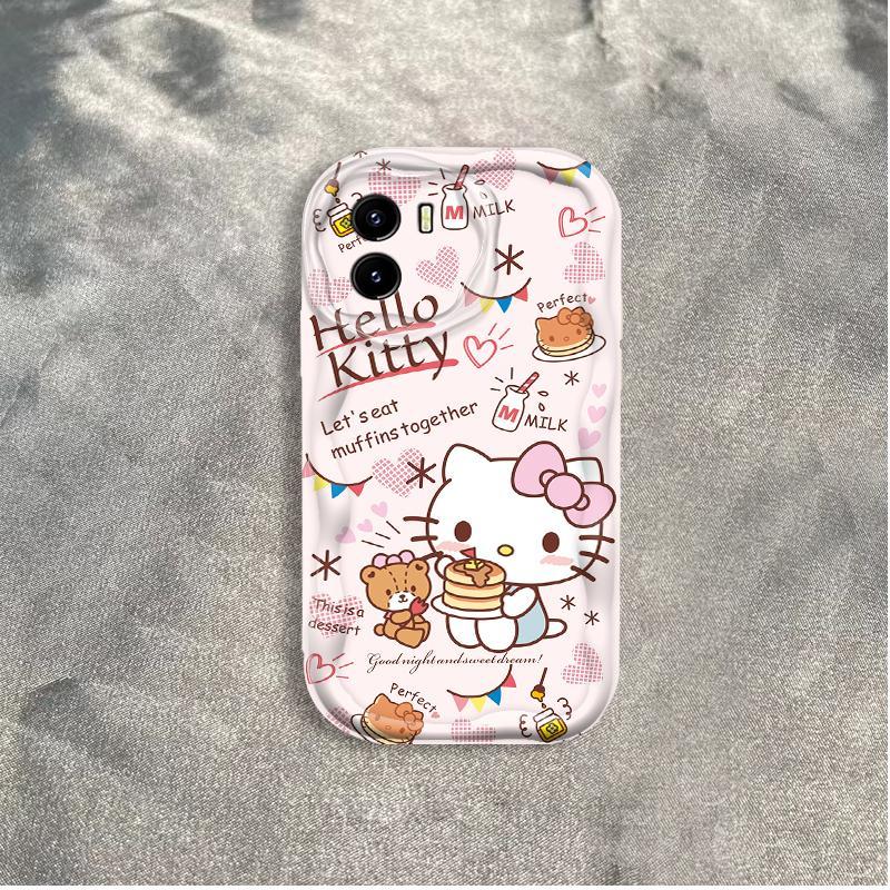 Thích hợp cho VIVO Y15S Y15A Y01 3D Bé Gái Mềm TPU Da Báo In Hình Kitty Vỏ Điện Thoại Chống Sốc