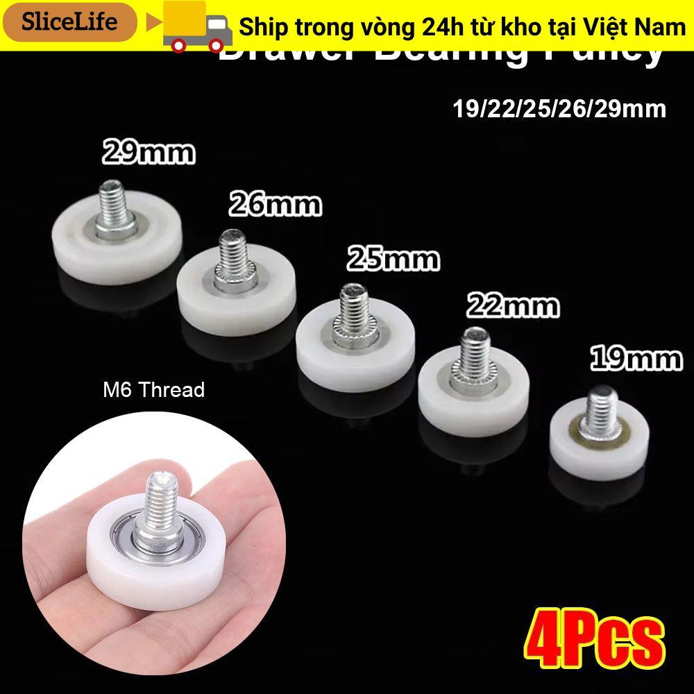 SLICELLIFE 1 Chiếc Tủ Di Chuyển Bánh Xe, Có Vít M6 Chủ Đề Bên Ngoài Ngăn Kéo Mang Ròng Rọc, Kim Loại Nylon Bền Cửa Trượt Phẳng Con Lăn Nội Thất