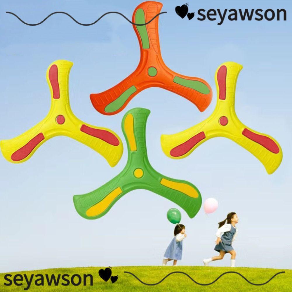 Đĩa bay chéo ba lá SEYAWSON, Đồ chơi trẻ em Thể thao mềm Trẻ em Boomerang, Giáo dục sớm Tương tác Nhựa Spinner Ba lưỡi dành cho người lớn