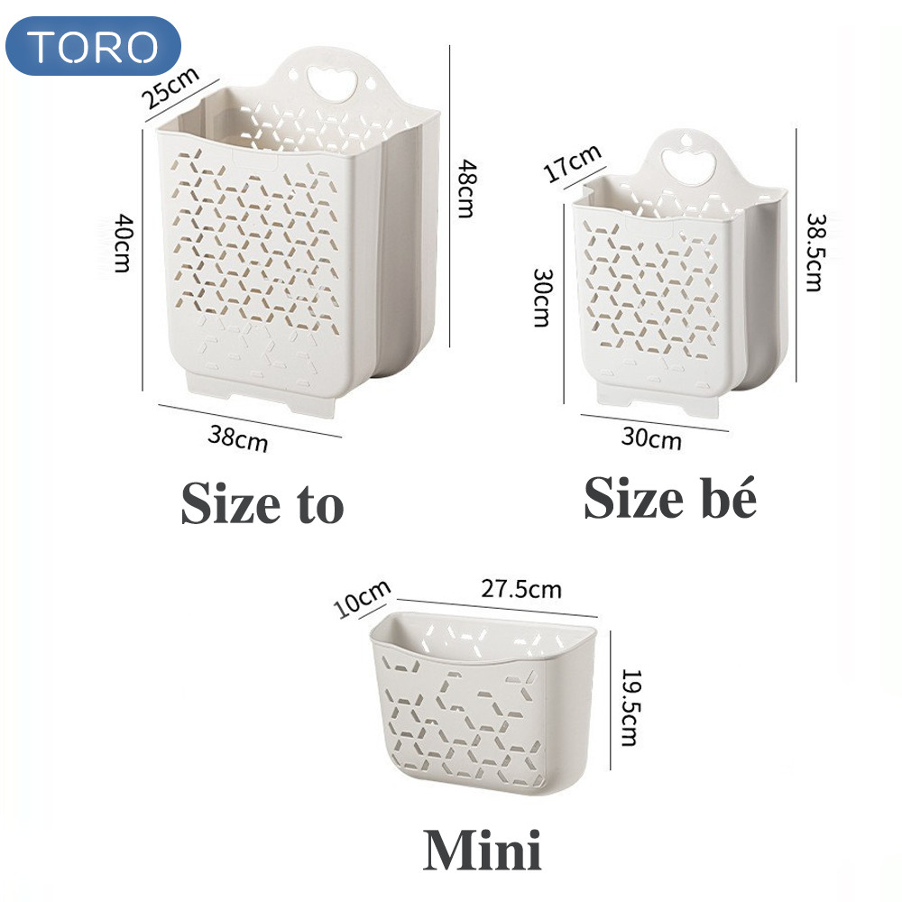 Giỏ Đựng Quần Áo HomeMate Treo Tường Gấp Gọn, Giỏ Đựng Đồ Giặt Nhựa TPR Kèm Miếng Dán Tiện Lợi
