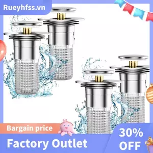 4 Nút chặn bồn rửa phòng tắm cho 1,1-1,29 Inch, Bộ lọc thoát nước bồn rửa bật lên với giỏ lọc bằng thép không gỉ có thể tháo rời
