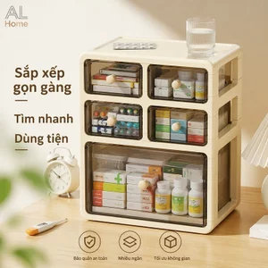 hộp thuốc gia đình tủ thuốc ngăn kéo nhựa pp nhiều ngăn trong suốt đựng mỹ phẩm văn phòng