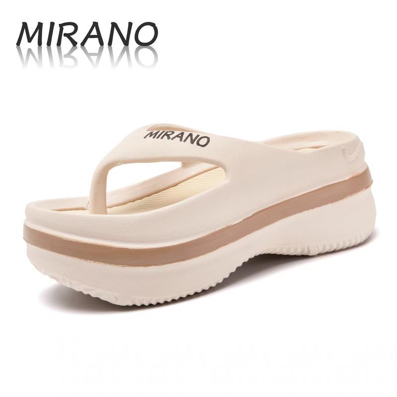 Mirano Dép Nữ Cao 7cm, Chống Trơn Trượt Thoải Mái, Phong Cách Nhà, Giày Đi Biển Ngoài Trời