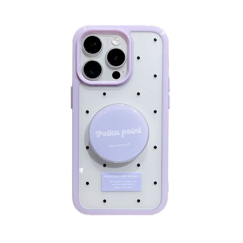 Thích hợp cho Apple 16 / 17Promax Stand Phone Case iPhone12 / 13 / 14 / 15 Vỏ bảo vệ chấm bi phong cách Hàn Quốc
