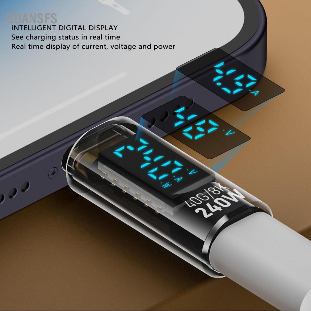 Guansfs Guansfs USB C Adapter Điện Máy PD 240W Màn Hình Hiển Thị Video 8K 60Hz 40Gbps Truyền Thiết Kế Kỹ Thuật Số nam Đến Nữ Nối Dài