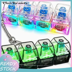< Pluscloth > Bàn phím Fidget 4 phím Móc khóa có đèn Led Giảm lo âu Đồ chơi bấm ngón tay cho văn phòng Trường học Du lịch Giải nén căng thẳng – Tiện ích vui nhộn di động Fidget Keyboa