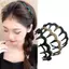 Băng đô thể thao ROLY, Vòng tóc chống trượt họa tiết da báo, Lược sóng ngọt ngào Phụ kiện tóc hình chữ U màu trơn dành cho nữ