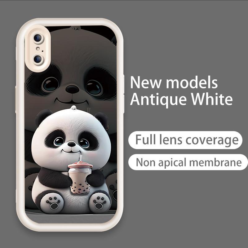 Ốp Lưng Cho iPhone X XR XS Max Hoạt Hình Silicon Xu Hướng Mềm Ốp lưng TPU Cặp Đôi Gấu Trúc Mắt Thiên Thần Ốp Lưng Chống Sốc