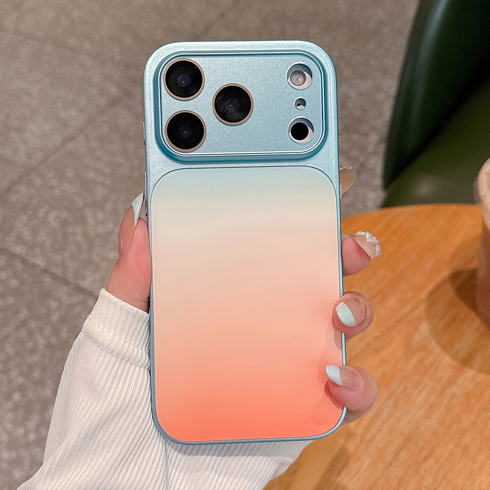 Ốp điện thoại Acrylic kim loại mạ Gradient cho iPhone 17 Pro Max 16 15 14 13 Vỏ bảo vệ chống sốc