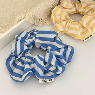 Hululu / Hàn Quốc Xanh Trắng Sọc Vải Scrunchy Dây Buộc Tóc Sức Sống Cao Cấp Đầu Dây Buộc Hoa Phong Cách Mới Dây Tóc