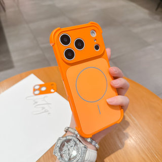 Phim bảo vệ ống kính Sạc không dây Vỏ điện thoại chống rơi bốn góc cho iPhone 17Promax 13 14 15 16 Pro Max Acrylic Nam Nữ Vỏ di động